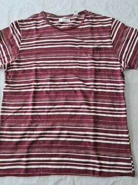 Adam Mar Red/White Stripe TShirt Sz L